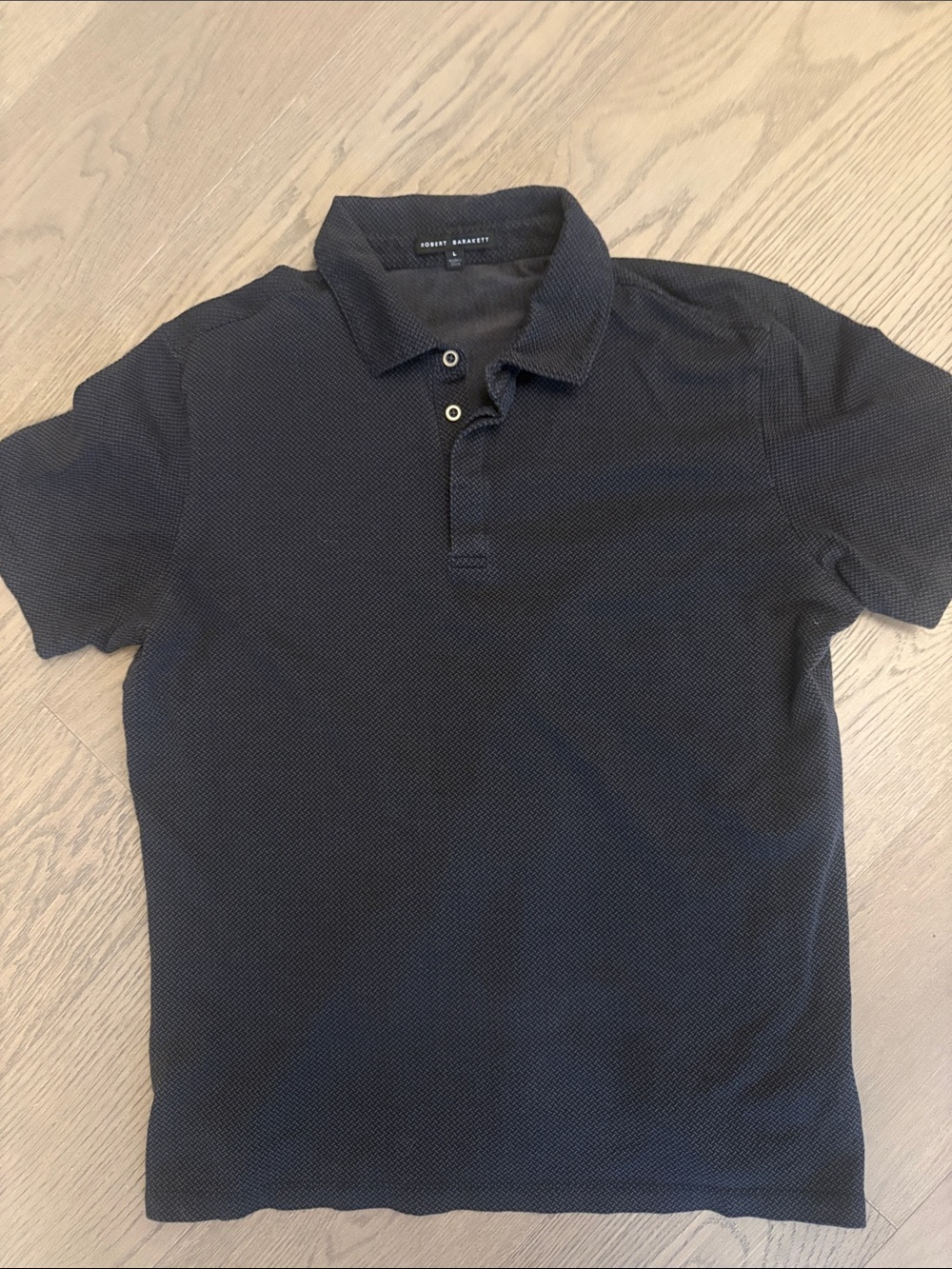 Robert Barakett Dark Navy Textured Polo